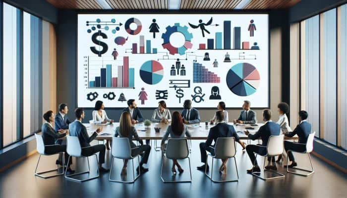 Debt Consolidation Loans for Retail Debt: UK Solutions | DCL Debt Consolidation Loans for Retail Debt: Financial experts discussing debt consolidation strategies in a modern office with visual aids.