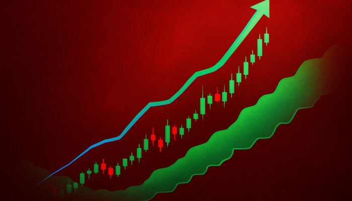 Dynamic stock chart featuring Ichimoku Cloud: Tenkan-sen crossing above Kijun-sen in green, indicating bullish momentum.