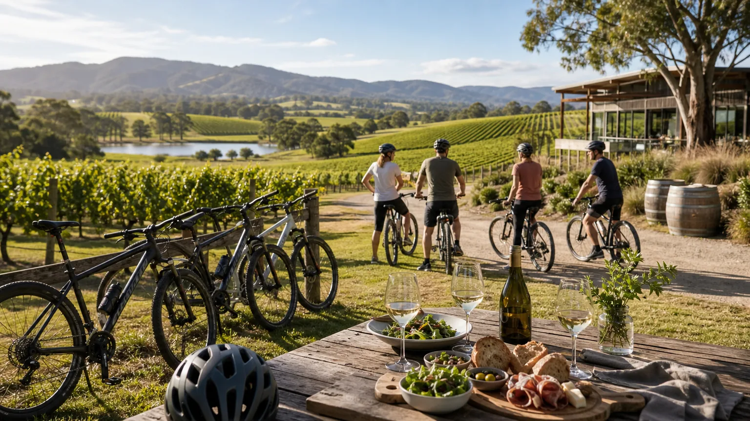 Active Adventures with Yarra Valley Guided Bike Tour: visual reference for 5. Active Adventures with Yarra Valley Guided Bike Tour: Enjoy Lunch and Adjustable Winery Stops